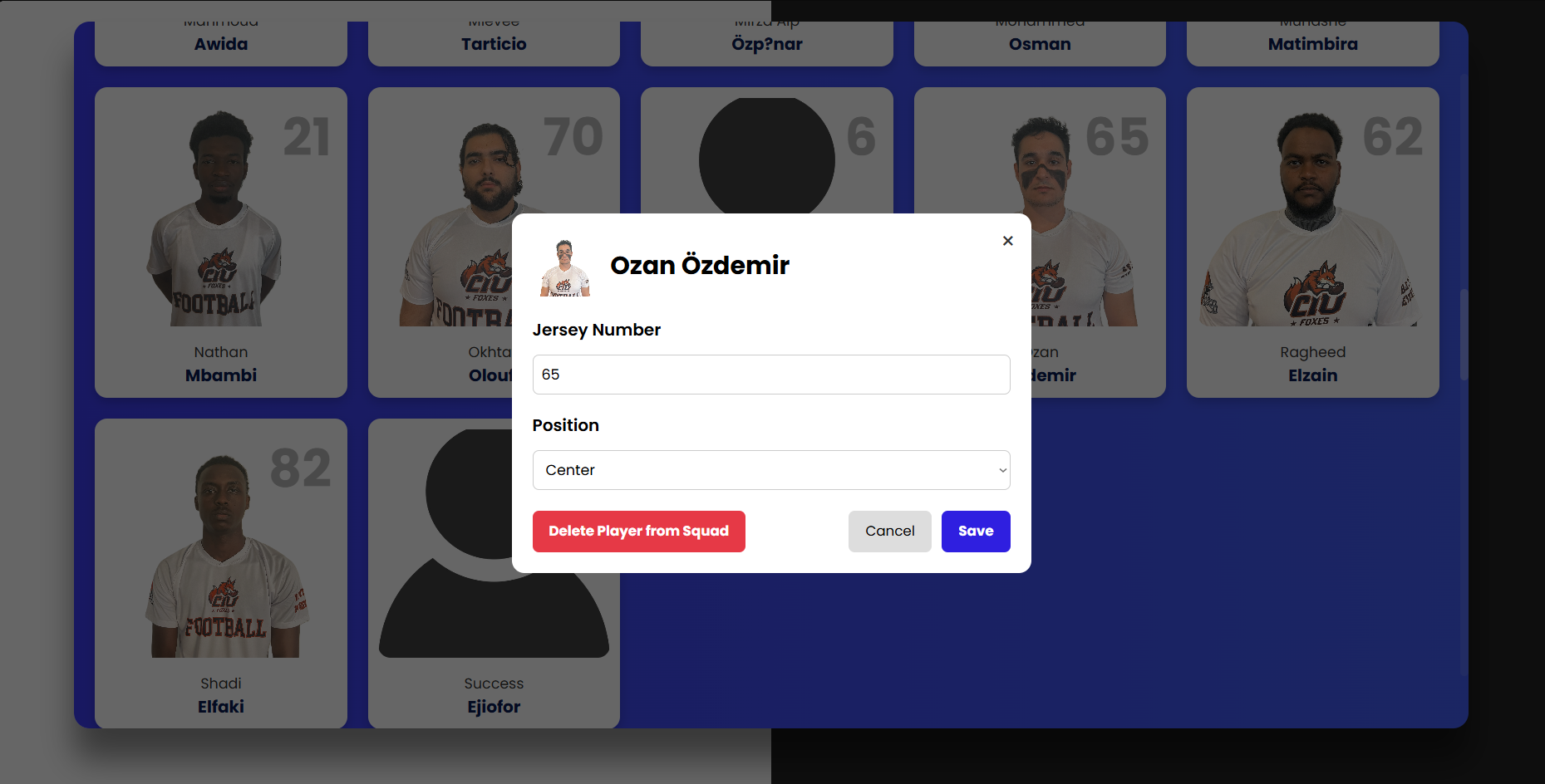 Player Management Dashboard